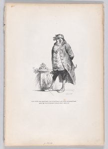 Esta velha corte aparentemente tem um velho falcão... de Cenas do Private and Pub..., ca. 1837-47. de Louis Henri Brévière