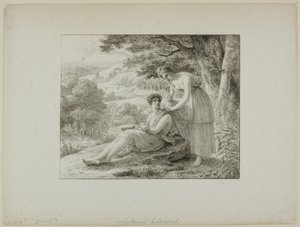 Duas figuras em uma paisagem de Louis Hersent