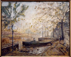 Beira-rio. Pintura de Louis Carrand (1821-1899) de Louis Hilaire Carrand