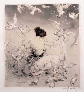 menina com pombas de Louis Icart