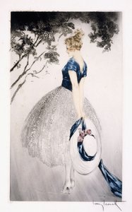 No ninho, c.1922 (gravura e ponta seca) de Louis Icart