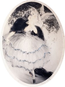 Senhora com duas pombas de Louis Icart
