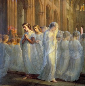O poema da Alma; Primeira comunhão. Quadro de Anne François Louis Janmot (1814-1892)