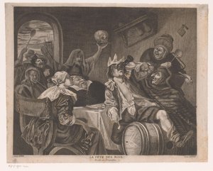 Empresa de festas com um homem que bebe com coroa
La fête des rois (título sobre o objecto)
Festa da Epifania de Louis Jaugey