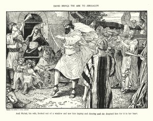 David leva a Arca para Jerusalém (litografia) de Louis John Rhead
