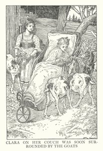 Ilustração para Heidi de Johanna Spyri (litografia) de Louis John Rhead