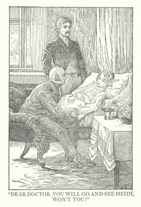 Ilustração para Heidi de Johanna Spyri (litografia) de Louis John Rhead