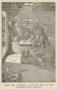 Ilustração para sequestrado por Robert Louis Stevenson de Louis John Rhead