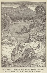 Ilustração para sequestrado por Robert Louis Stevenson de Louis John Rhead