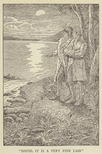 Ilustração para sequestrado por Robert Louis Stevenson de Louis John Rhead