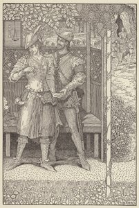 Robin Hood e Marian no seu caramanchão de Louis John Rhead