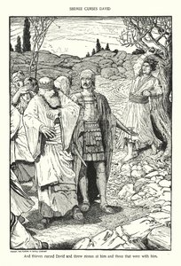 Shimei amaldiçoa David (litografia) de Louis John Rhead