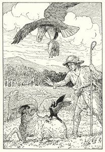 A águia e a gralha (litografia) de Louis John Rhead