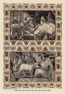 O banquete do rico e o cordeiro do pobre (litografia) de Louis John Rhead