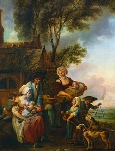 O jogador de hurdy-gurdy de Louis Joseph (1731-98) Watteau