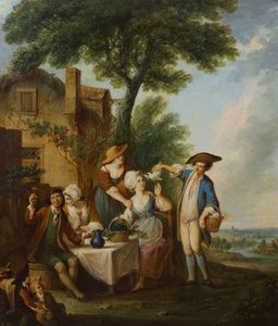 A Pomba Pretty (óleo sobre tela) de Louis Joseph (1731-98) Watteau
