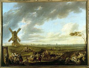 Vista de Lille tirada por Dieu-de-Marcq - por Louis Joseph Watteau dit Watteau de Lille (1731-1798), Musee de Lille