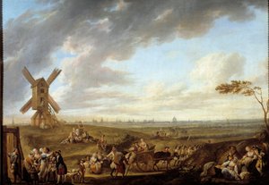 Vista de Lille tirada do deus de Marcq. Pintura de Louis Joseph Watteau dit Watteau de Lille (1731-1798)