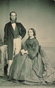 Maximiliano de Habsburgo-Lorena (1832-1867) e Charlotte Saxe-Coburgo-Gotha (1840-1927), Imperador e Imperatriz do México, antes de sua partida para o México, 1864 de Louis Joseph Ghemar