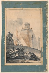 Fantasia arquitetônica: um templo circular em uma pirâmide truncada