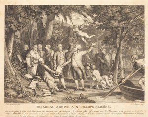 Mirabeau chega aos Champs-Élisés de Louis Joseph Masquelier after Jean Michel Moreau