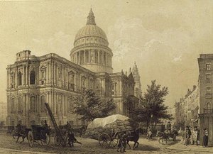 Catedral de S. Paulo, c.1855 (litho) de Louis Jules Arnout