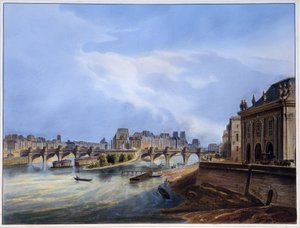 Vista da Pont Neuf - em "Paris em 1837" por Arnout de Louis Jules Arnout
