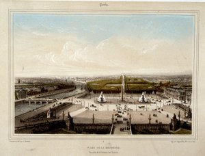 La Place de la Concorde - Litografia de Jacottet