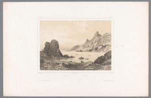 Vista de Kullaberg no Kattegat Kullen / Kullen (título no objeto) Rostos na Escandinávia (título da série) Vues du Nord. Camurça (título da série no objeto) de Louis Julien Jacottet