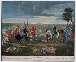 A tomada de Marshall Tallard e empurrando 4000 Cavalos no Danúbio na Batalha de Blenheim em 1704, c.1760