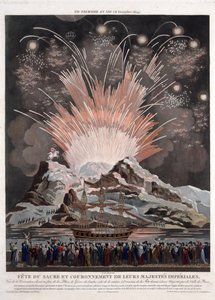 Festas na Coroação de Napoleão - Le Coeur, Louis (ativo ca. 1800) - 1806 - Aquatint - 54,3x42,4 - Coleção Privada