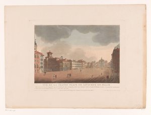 Vista da Piazza Grande em Livorno
Vue de la Grande Place de Livourne en Italie (título sobre o objecto)
Cidades em Itália, Espanha e Egipto (título da série)