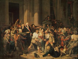 Acto de Coragem de Monsieur Defontenay, Presidente da Câmara de Rouen, 29 de Agosto de 1792 (óleo sobre tela) de Louis Leopold Boilly