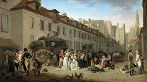 Chegada da diligência no pátio das Messageries de Louis Leopold Boilly