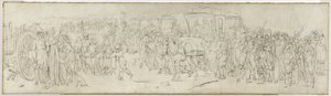 Cucos no Quai des Tuileries, cerca de 1805 (pincel, tinta da China sobre tela) de Louis Leopold Boilly