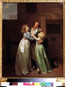 "A mournfululting parting" Pintura de Louis Leopold (Louis Leopold) Boilly (1761-1845) 1780 aproximadamente Museu Pushkin, Moscovo de Louis Leopold Boilly