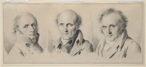 Retratos de Charles Percier, Pierre-François Leotard Fontaine e Claude-Louis Bernier, antes de 1807 de Louis Leopold Boilly