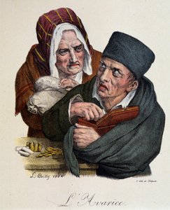 Sete Pecados Mortais: Ganância de Boilly de Louis Leopold Boilly