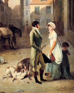 A chegada de um treinador de palco no terminal, detalhe de Louis Leopold Boilly