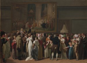 O público vendo a "coroação" de David no Louvre de Louis Leopold Boilly