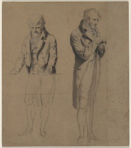 Duas figuras em pé (estudo para um jogo de bilhar) de Louis Leopold Boilly
