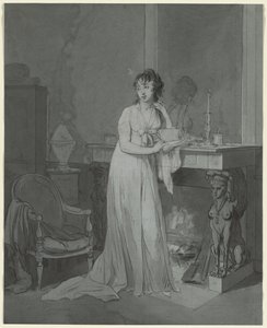 Mulher na frente de uma lareira, c. 1803 de Louis Leopold Boilly