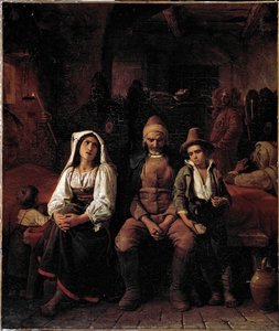 Funeral no País Romano Pintura de Louis Leopold Robert (1794-1835) - Genes Galleria d