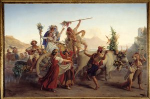 O Regresso da Festa da Madonna do Arco perto de Nápoles Pintura de Louis Leopold Robert (1794-1835) 1827 Sol. 1,47x2,12 m