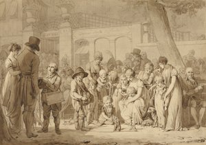 Desenho Composicional para &39;Entrada do Jardin Turc&39; de Louis Leopold Boilly