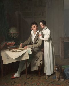 A lição de Geografia (Retrato de Monsieur Gaudry e da sua filha) de Louis Leopold Boilly