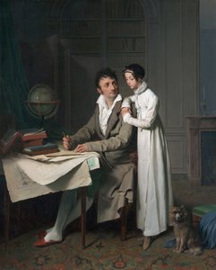 A lição de Geografia (Retrato de Monsieur Gaudry e da sua filha) de Louis Leopold Boilly