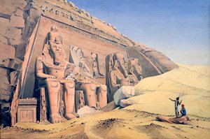 "Grande Templo de Ramesses II, Abu Simbel", 1846 de Louis M. A. Linant de Bellefonds,