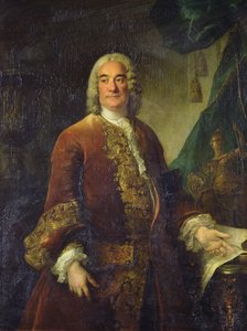 Charles-Francois-Paul Lenormant Tournehem (1684 - 1751), director dos edifícios reais, c.1750 (óleo sobre tela)