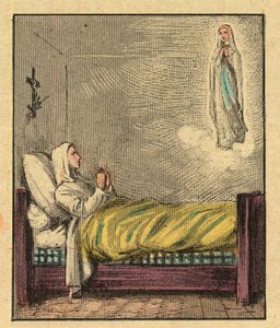 Bernadette Soubirous (1844-1879) - Gravura de “” Ensino religioso pelos olhos. Wonderful Album” de Louis Maitrejean e Georget Ramond - França 1910